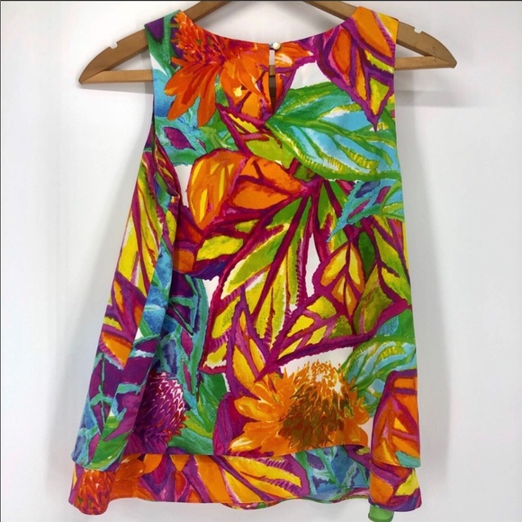 ✨Lauren Ralph Lauren Multicolored Artsy Boho Sleeveless Top - Picture 2 of 8